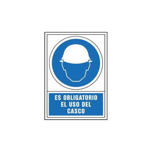 Señal Obligacion Castellano 345X245mm-Obligatorio Uso Del Casco