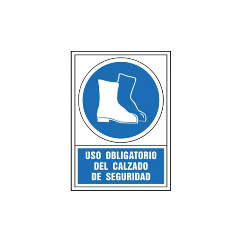 Señal Obligacion Castellano 490X345mm-Obligatorio Uso Calzado Seguridad