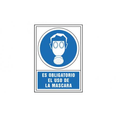 Señal Obligacion Castellano 490X345mm-Obligatorio Uso de Mascara