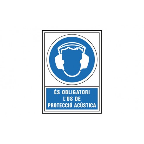 Señal Obligacion Catalan 490X345mm-Obligatori L'Us de Proteccio Acustica