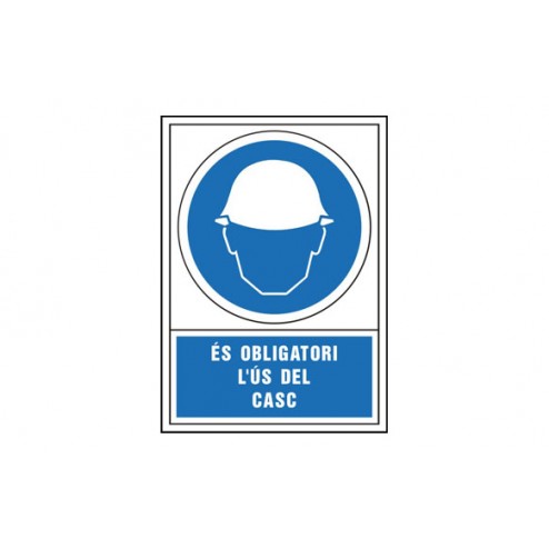 Señal Obligacion Catalan 490X345mm-Obligatori L'Us Del Casc