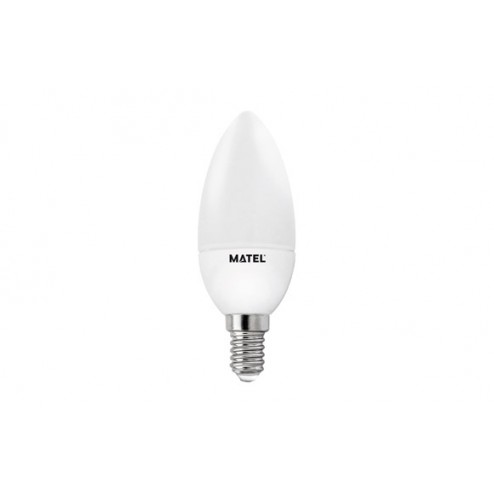 Lampara Vela Led Al + Pc Matel E14 6W Luz Calida