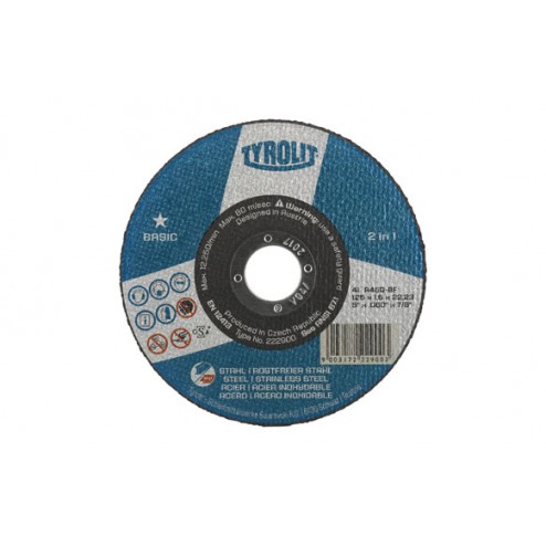 Disco Corte Acero/Inox Basic Tyrolit 125x1,6x22 PLANO