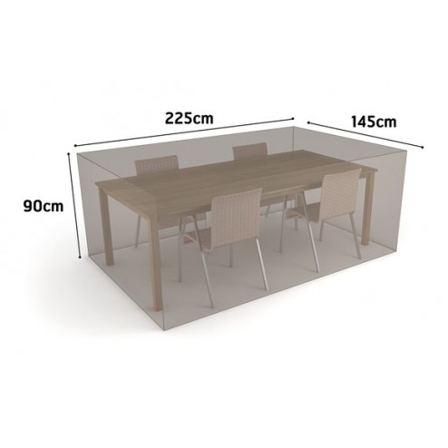 Funda Mesa Rectangular + 4 Sillas Vison Nortene 225x145xH 90