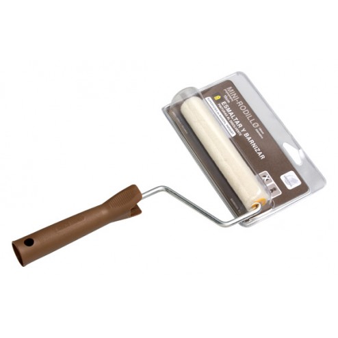 Mini Rodillo Velour + Varilla Esmaltar /Barnizar 6 cm 