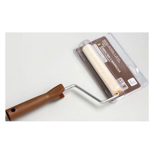 Mini Rodillo Velour + Varilla Esmaltar /Barnizar 11 cm 
