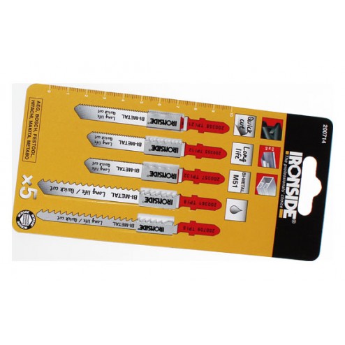 Hoja Sierra Calar Para Metal Pvc (Juego 5 Piezas) Ironside Recto Fino