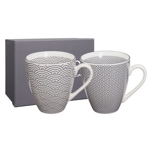 Mug Porcelana Nippon Grey (Set 2) Tokyo 300 ml