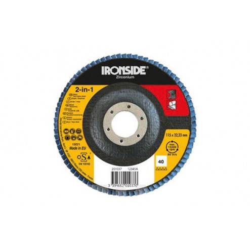 Disco Láminas Zirconio Ø 115 Grano 40 Ironside 72 Láminas, LONG LIFE