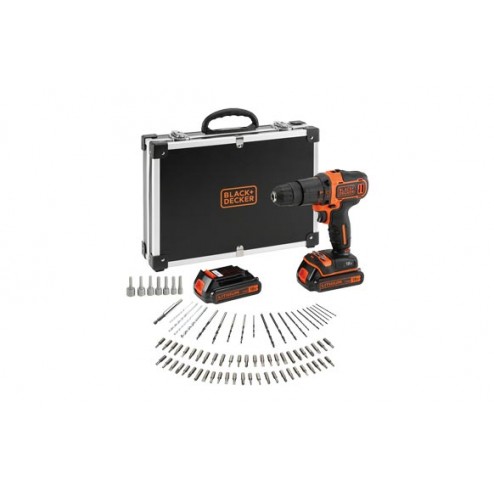 Taladro Bateria Percutor Black & Decker 18 V 2 Baterias 1.5 Ah + 80 Accesorios