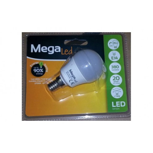 Lampara Esferica Led E14 7W Luz Calida