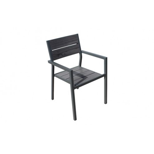Sillon Aluminio Dark Qfplus Lamas Efecto Madera