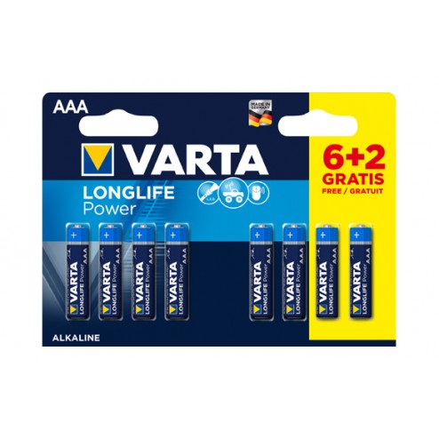 Pila Alcalina Long Life Varta LR03 AAA BL.6+2