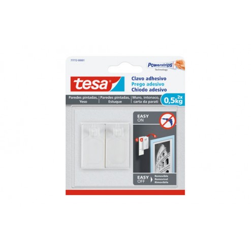 Clavo Adhesivo Sms Removible Pared Pintada 0,5 Kg Blister 2 Clavos 3 Tiras