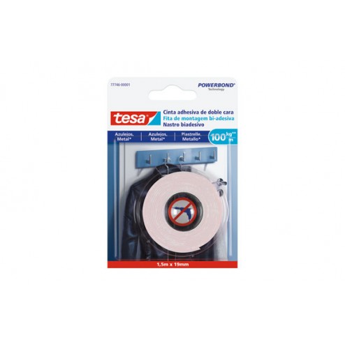 Cinta Doble Cara Powerbond Sms Permanente Tesa Tape 19mm 1,5 M Azulejos