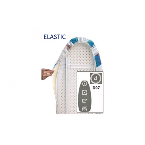 Funda Mesa Planchar Elastic Ambit Gris Simbolos Blancos