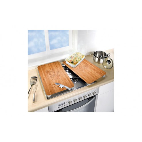 Tabla Vidrio Cocina 2 Uds Bambu Wenko 30x52 cm
