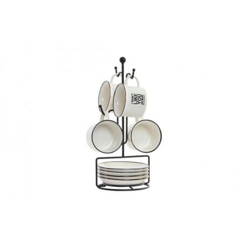 Tazas Cafe/Cortado Set 4 U con Soporte Item Frase 14 Cl