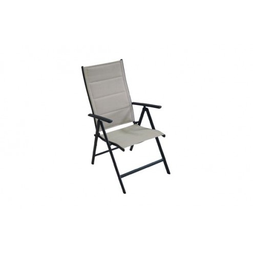 Sillon Posicion Aluminio Textilene Acolchado Gris Qfplus Practic