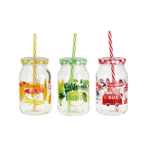 Bote con Pajita (Set 3U) Surfer Surtidos