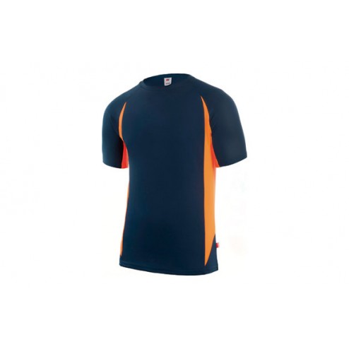 Camiseta Tecnica Bicolor Manga Corta Velilla T Xxxl Marino / Naranja 
