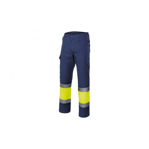 Pantalon Bicolor Alta Visibilidad Velilla T Xl Marino / Amarillo