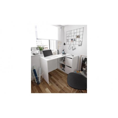 Mesa Escritorio con Modulo Adaptable Blanco Artik Forex 120x78x49 cm 