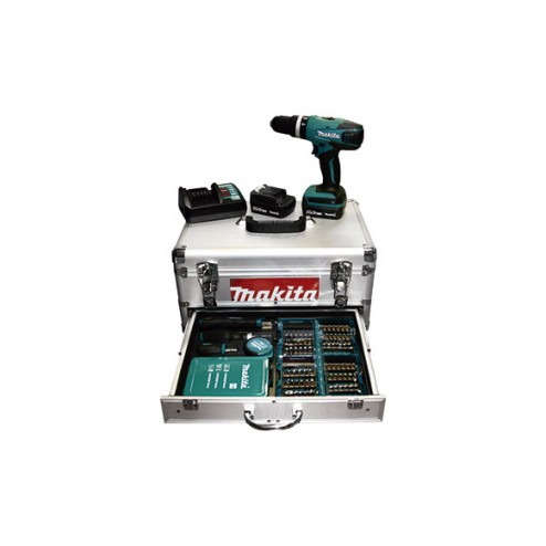 Taladro Bateria Percutor Makita 14,4 V 2 Baterias 1.3 Ah + Accesorios