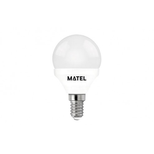 Lampara Esferica Led Al + Pc Matel E14 7W Luz Calida