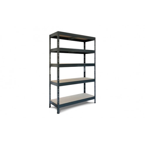 Estanteria Metal/Aglomerado Rivet 120/45 5 Baldas 180x120x50 cm Gris Antracita