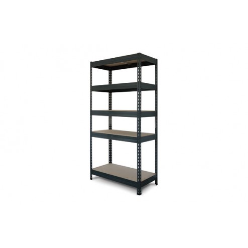 Estanteria Metal/Aglomerado Rivet 90/45 5 Baldas 180x90x45cm Gris Antracita