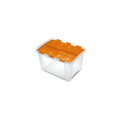 Caja Multiusos Home Box Terry Naranja / Transparente 40 Litros