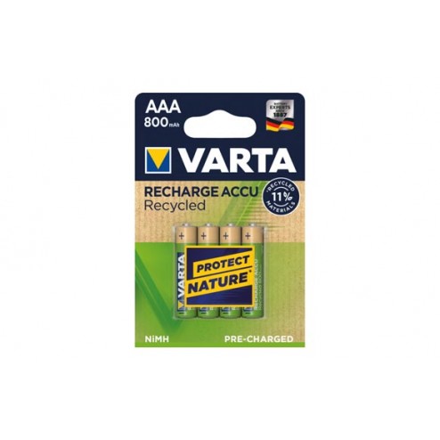 Pila Recargable Recycled (Bl.4) Varta Aaa 800 Mah