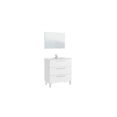 Mueble Baño 80cm + Espejo Athenea Blanco 80x86x45 cm