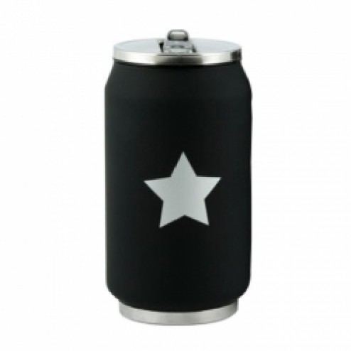 Lata Isotermica Negra Estrella Plata Yoko 280 ml