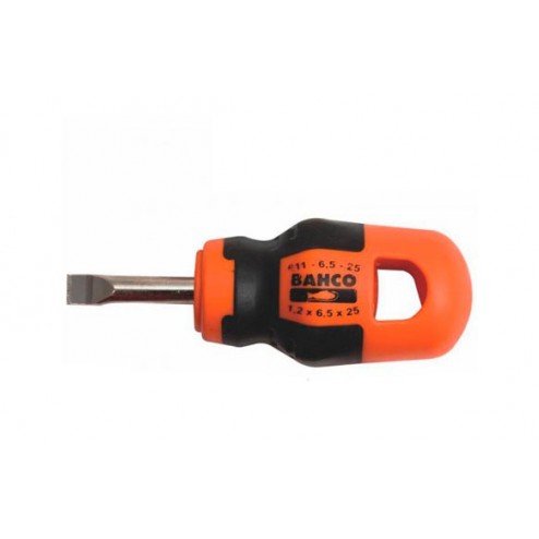Destornillador Serie 600 Extracorto Boca Plana Bahco 6,5x25