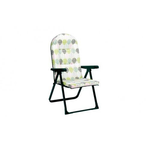 Sillón tumbona acero estampado hojas