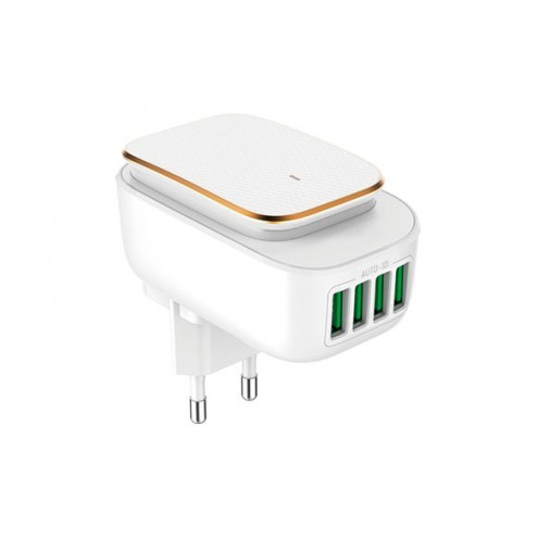 Cargador 4Usb con Luz Regulable Rubilec