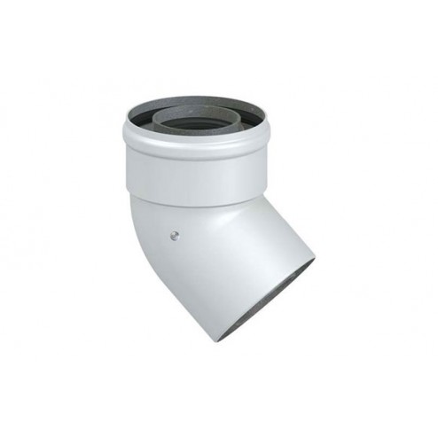 Codo Coaxial de Evaporacion Calderas Estancas Diam. 60/100 45 M-H