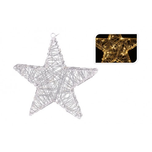Estrella Acrilica con Leds 30 cm Blanca