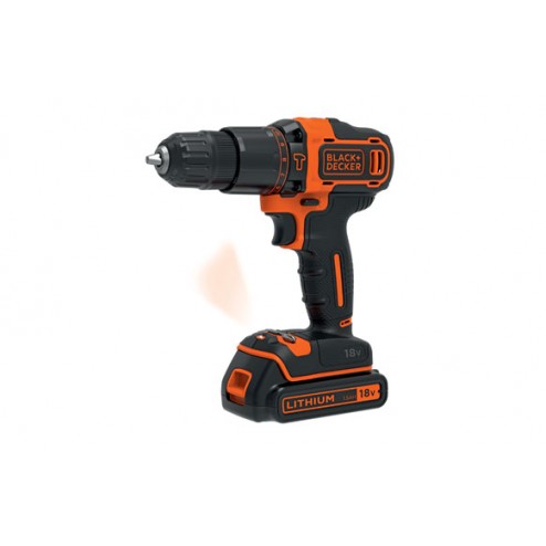 Taladro Bateria Percutor Black & Decker 18 V 2 Baterias 1.5 Ah