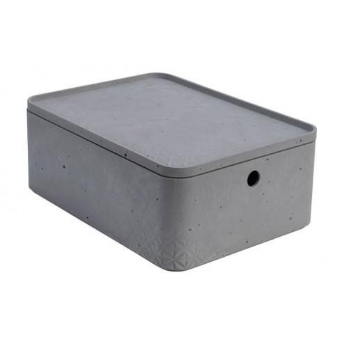Caja Beton Cube L Curver 8,5L Gris Cemento
