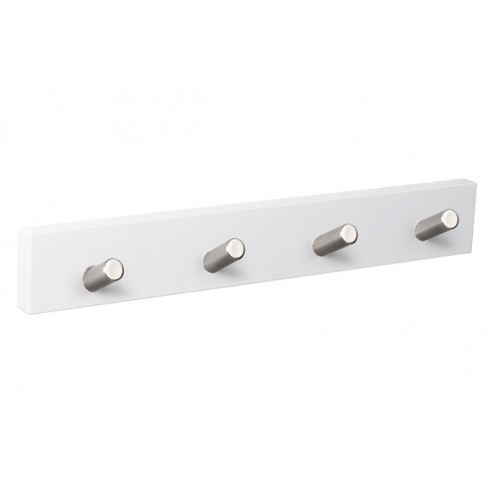 Percha Pared 4 Pomos Inclinados Nesu Blanco Inox