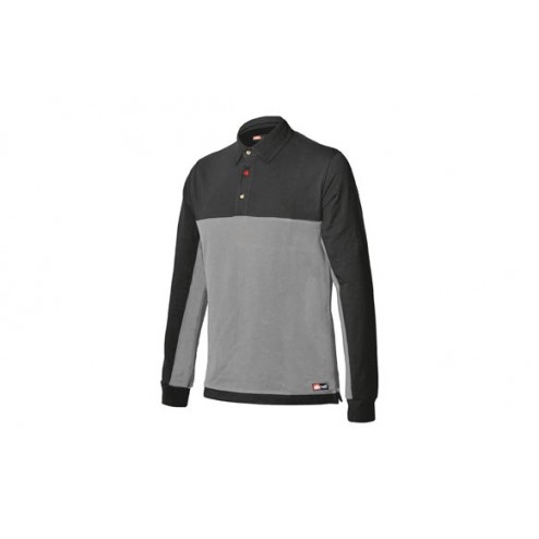 Polo Bicolor Stretch Manga Larga Gris-Negro Issa T. S