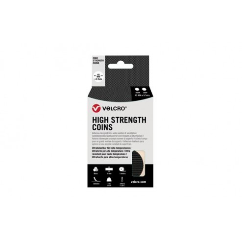 Disco Cierre Gancho y Bucle Adhesivo (6 Unidades) Velcro Diam.45mm Ultrafuerte Negro