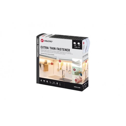 Cinta Cierre Gancho y Bucle Adhesiva Velcro 20mmx5 M Extrafino Blanco