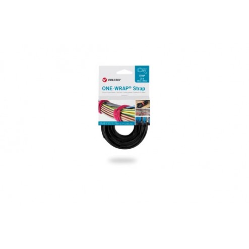 Brida Cierre Gancho y Bucle One-Wrap Strap (25 Un) Velcro 20x200mm Negro