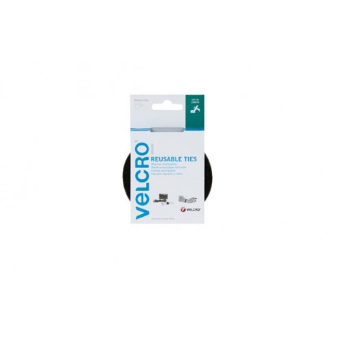 Brida Cinta Gancho y Bucle One-Wrap Negro 10mmx5 M