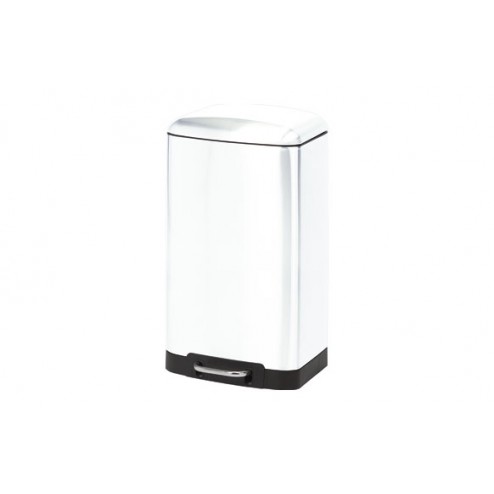 Cubo Pedal Rectangular Metalico Blanco 20 L 
