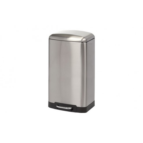 Cubo Pedal Rectangular Metalico Cromado 30 L 
